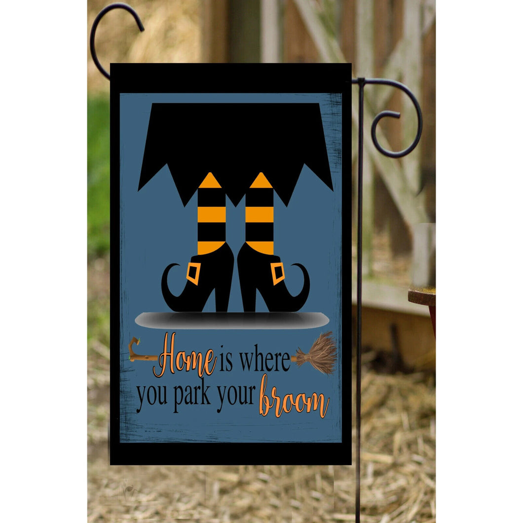 Flags Galore Home Is Where You Park Your Broom Garden Flag  Halloween