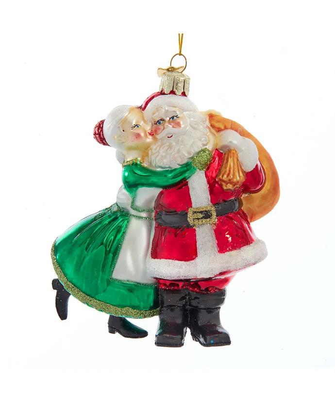 Noble Gems™ Glass Santa and Mrs. Claus Kiss Ornament NBX0021