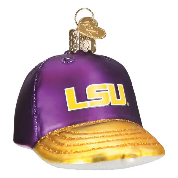 Old World Christmas LSU Baseball Cap Ornament