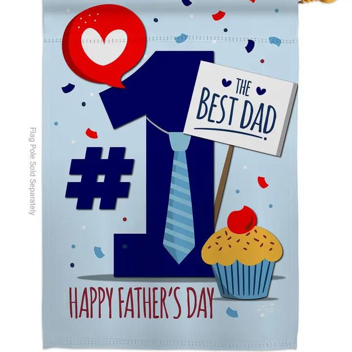 Two Group Flags Number 1 Dad Family Father Day House Flag