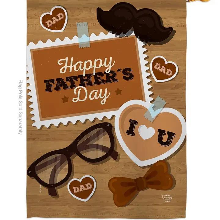 Two Group Flags Love You Father Family Day House Flag