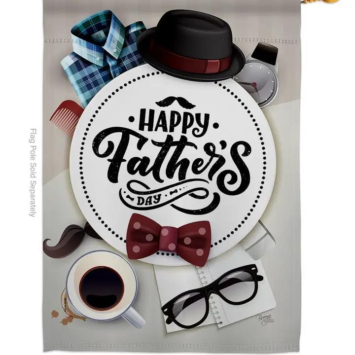 Two Group Flags Fancy Dad Day Family Father House Flag