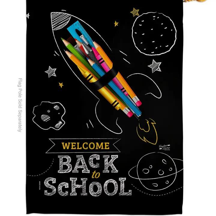 Two Group Flags Weclome Back School Space House Flag