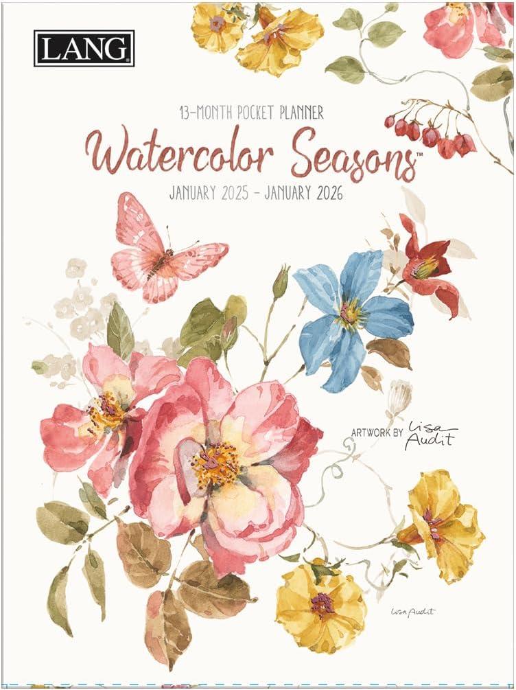 Lang Watercolor Seasons 2025 Monthly Pocket Planner