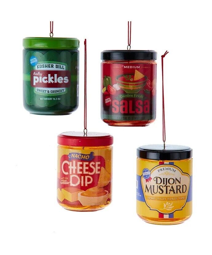 Set of 4 Food Jar Ornaments J8860