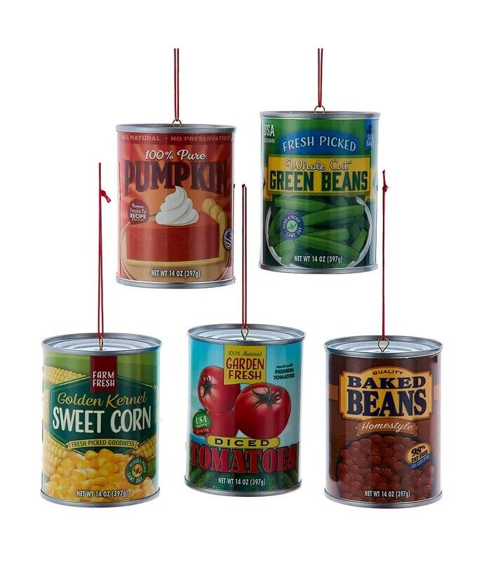 Set of 5 Canned Food Ornaments J8856