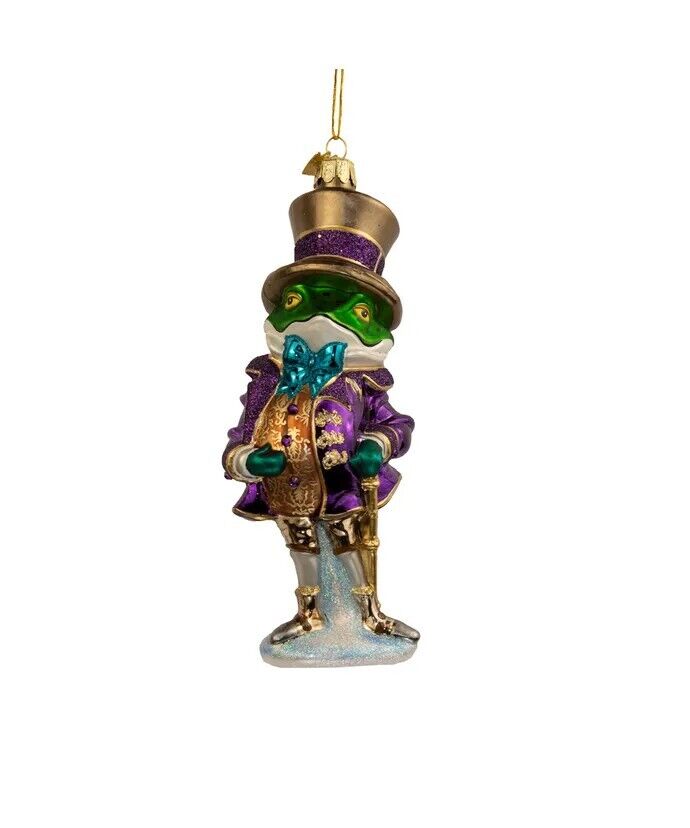 Bellissimo Glass Gentleman Frog Ornament BELL0039