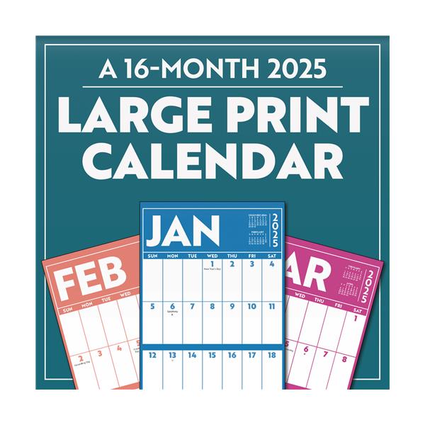 Trends International Large Print 2025 7 x 7 Mini Calendar