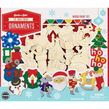 Load image into Gallery viewer, 12 Holiday Ornaments Wood Craft &amp; Paint Kit
