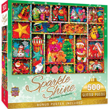 Load image into Gallery viewer, Sparkle &amp; Shine - Christmas Ornaments 500 Piece Glitter Jigsaw Puzzle
