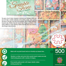 Load image into Gallery viewer, Sparkle &amp; Shine - Christmas Ornaments 500 Piece Glitter Jigsaw Puzzle
