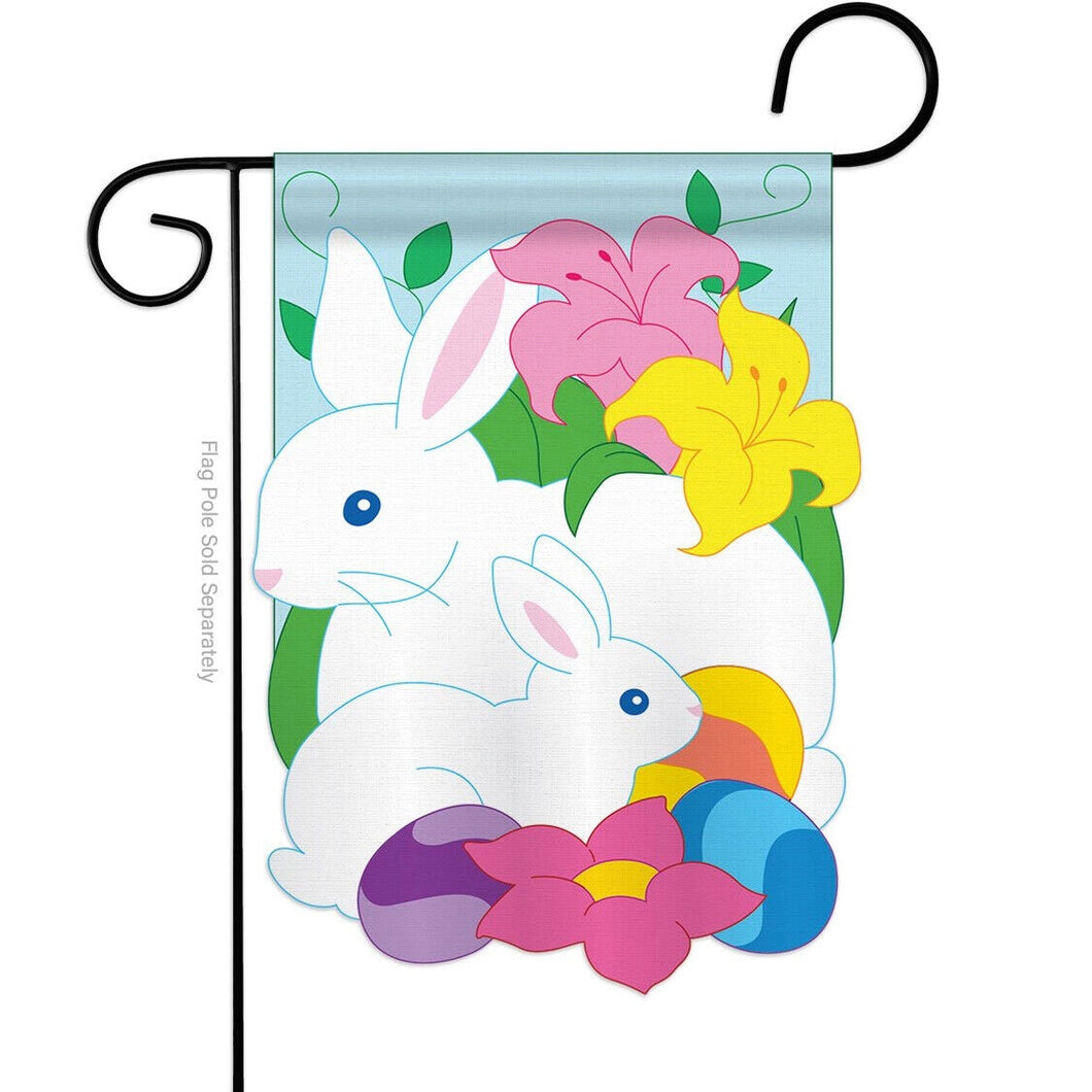 Two Group Flag Spring Bunny Springtime Easter Floral Decor Flag