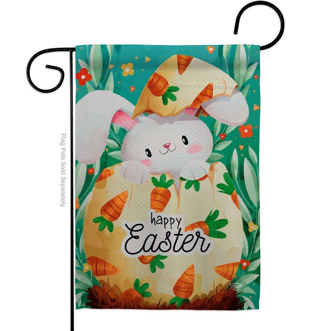 Two Group Flag Hiding Easter Bunny Springtime Critter Decor Flag