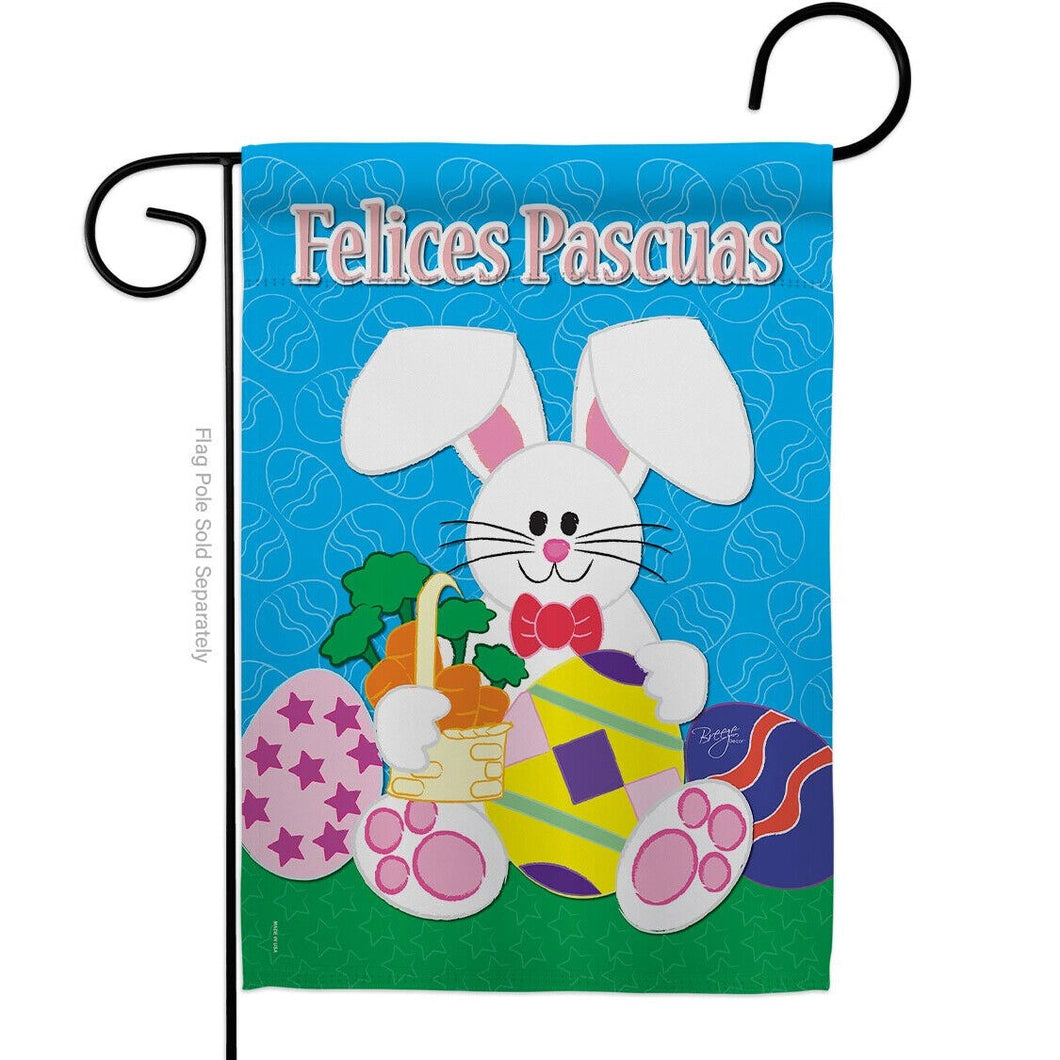 Two Group Flag Flag Felices Pascuas Easter Critter Vegetable Bunny Carrot