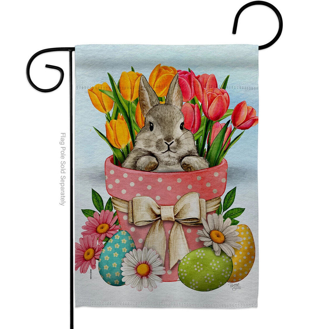 Two Group Flag Flag Bunny Tulips Easter Garden Friends Floral House