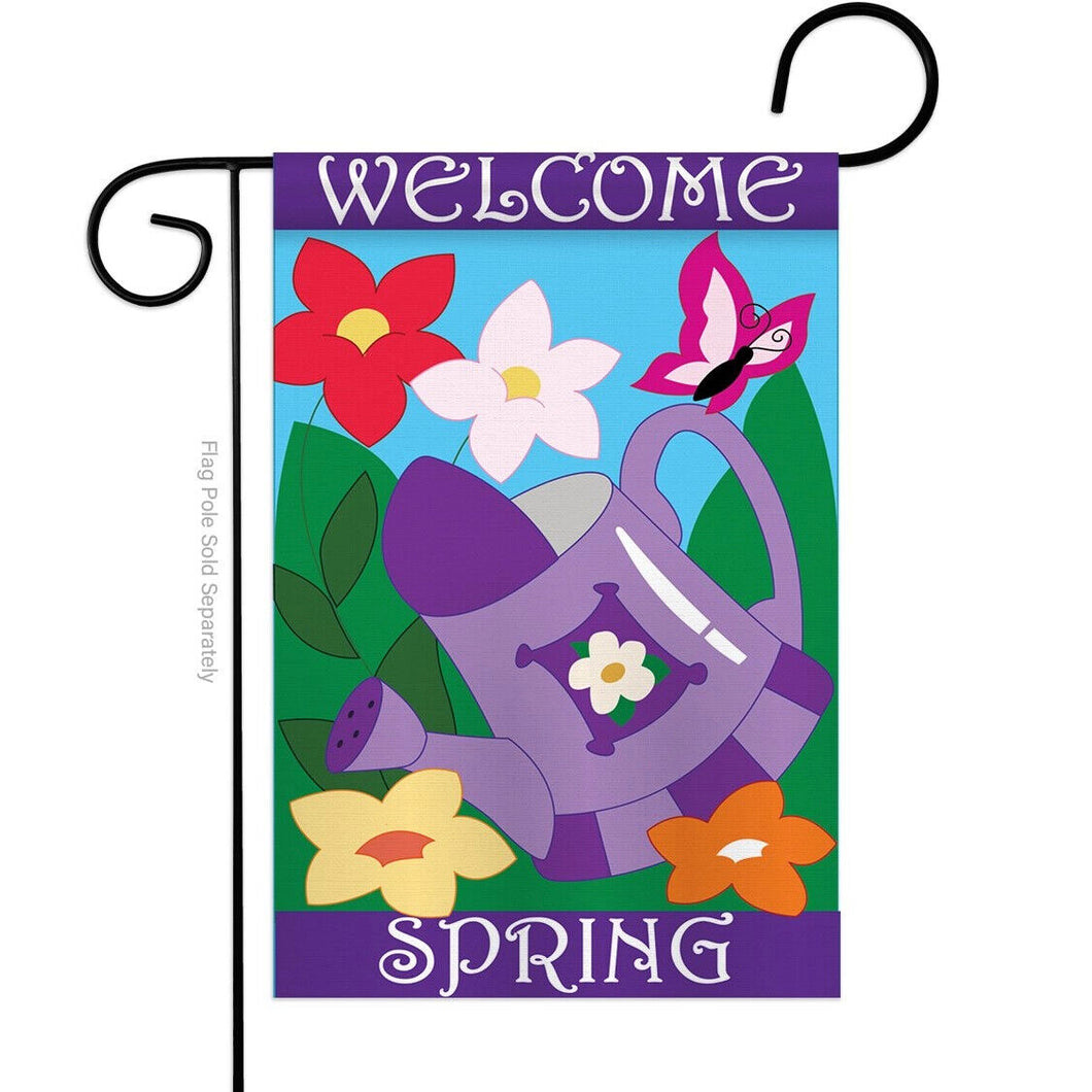 Two Group Flagelcome Spring Garden Sweet Life Home Floral Decor Flag