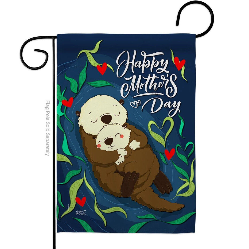 Two Group Flag Otter Mother Day Familyildlife Decor Flag