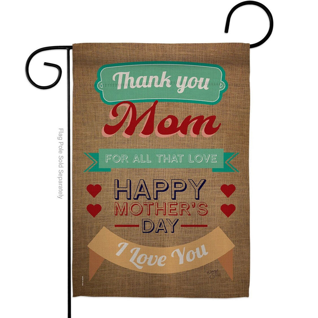 Two Group Flag Thanks Mom Family Mother Day Decor Flag