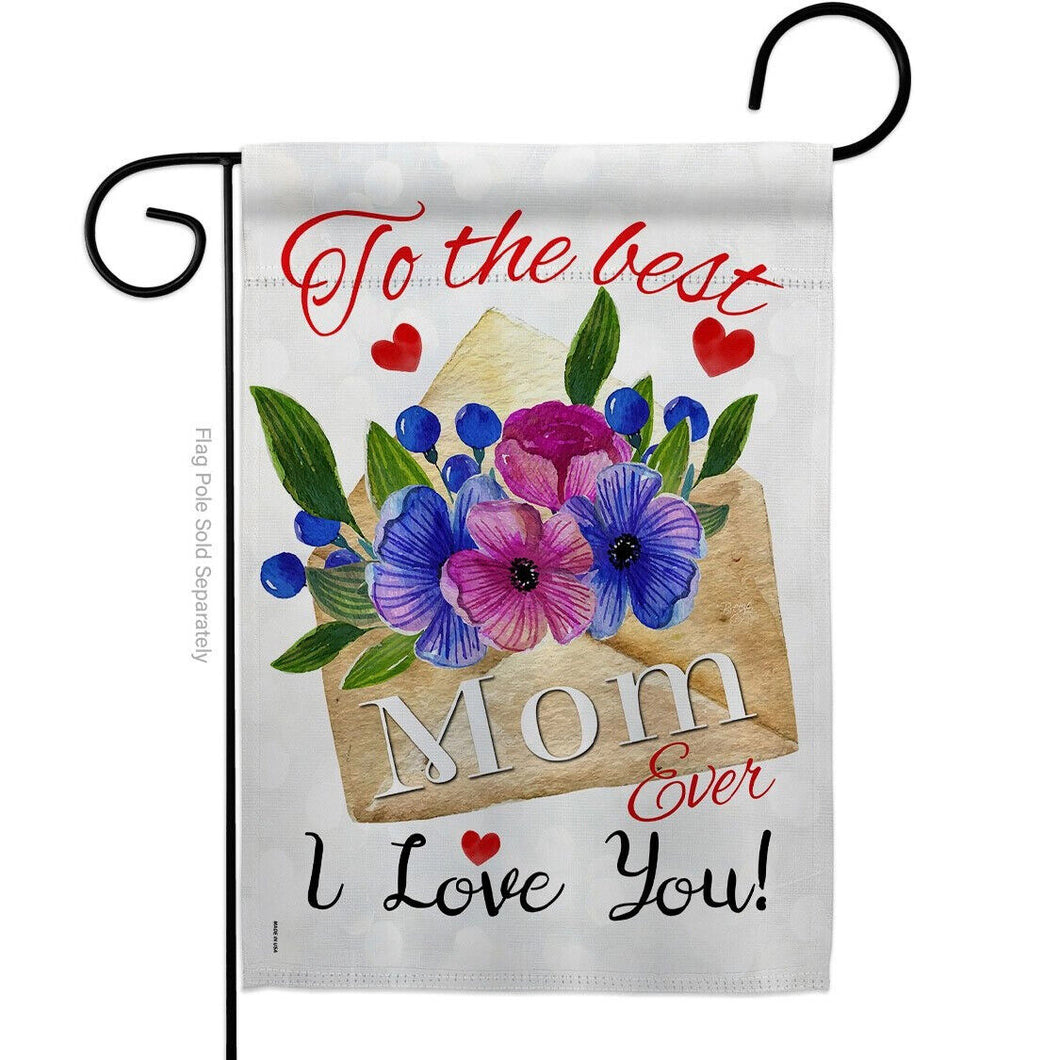 Two Group Flag To the Best Mom Family Mother Day Floral Decor Flag