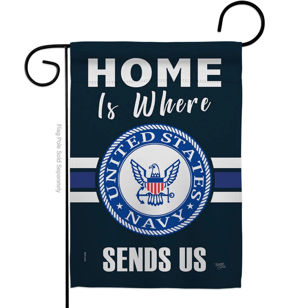 Two Group Flag Home ishere Navy Armed Forces Military Sweet Decor Flag