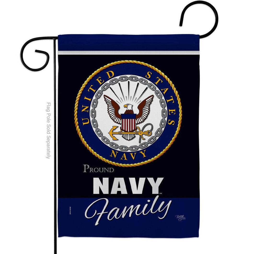 Two Group Flag Navy Proudly Family Armed Forces Military Decor Flag