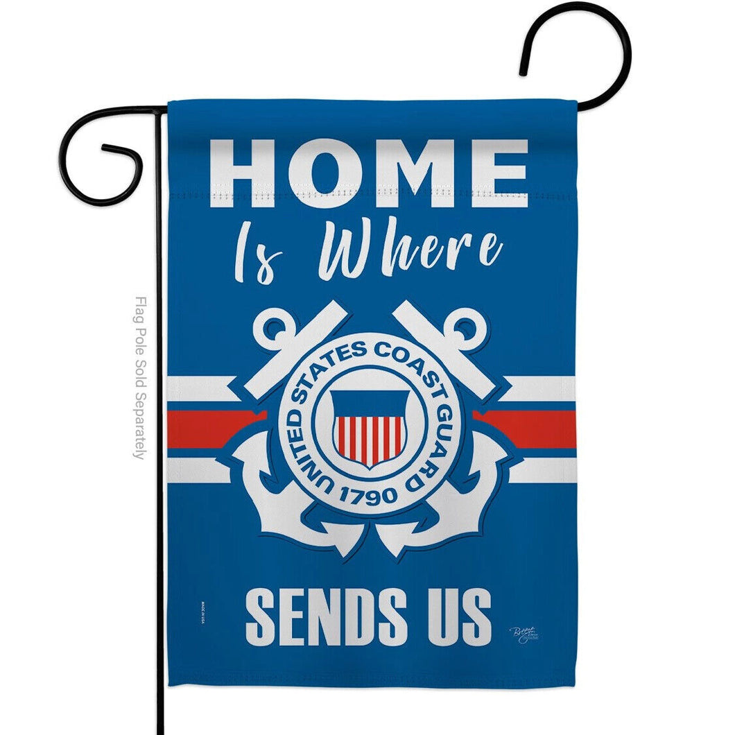 Two Group Flag Home ishere Coast Guard Armed Forces Military Sweet Flag