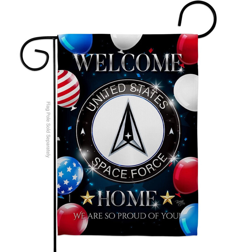 Two Group Flagelcome Home Space Force Armed Forces Military Decor Flag