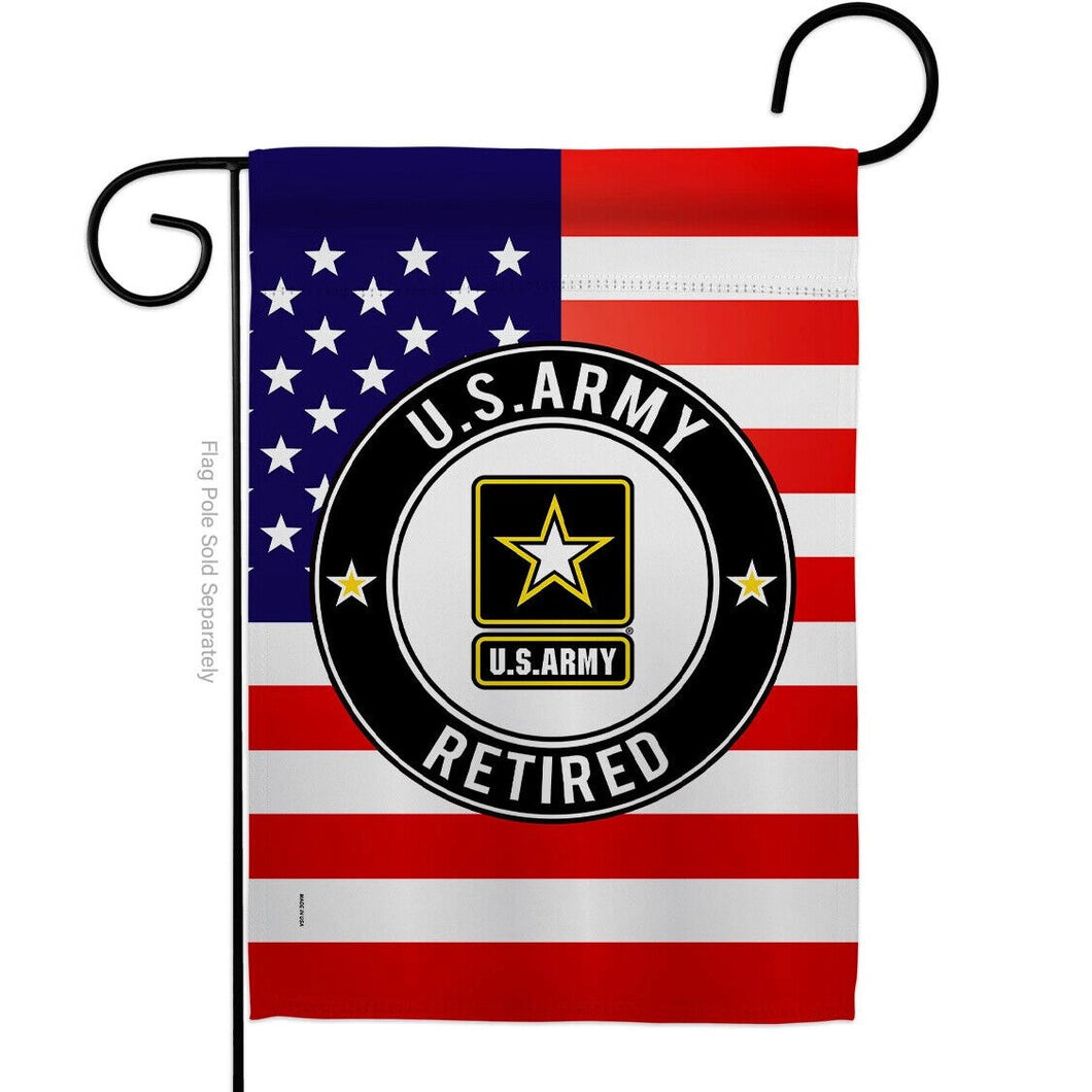 Two Group Flag United State Army Retired Military Veteran USA Decor Flag