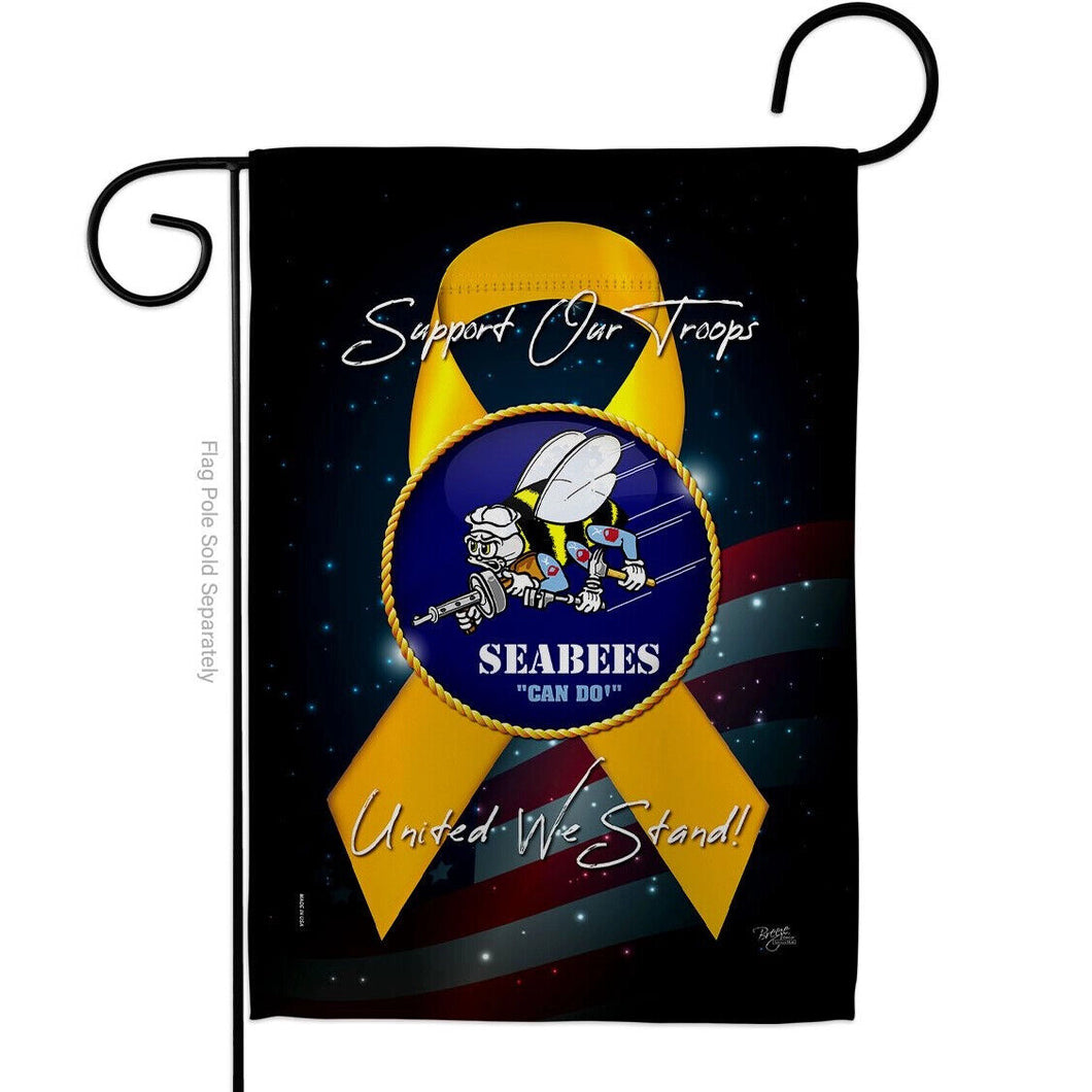 Two Group Flag Support Seabees Armed Forces Military Navy Decor Flag