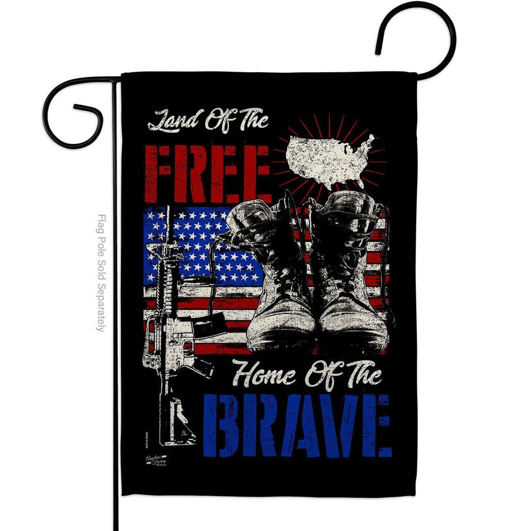 Two Group Flag Home Of The Brave Armed Forces Military Service Decor Flag