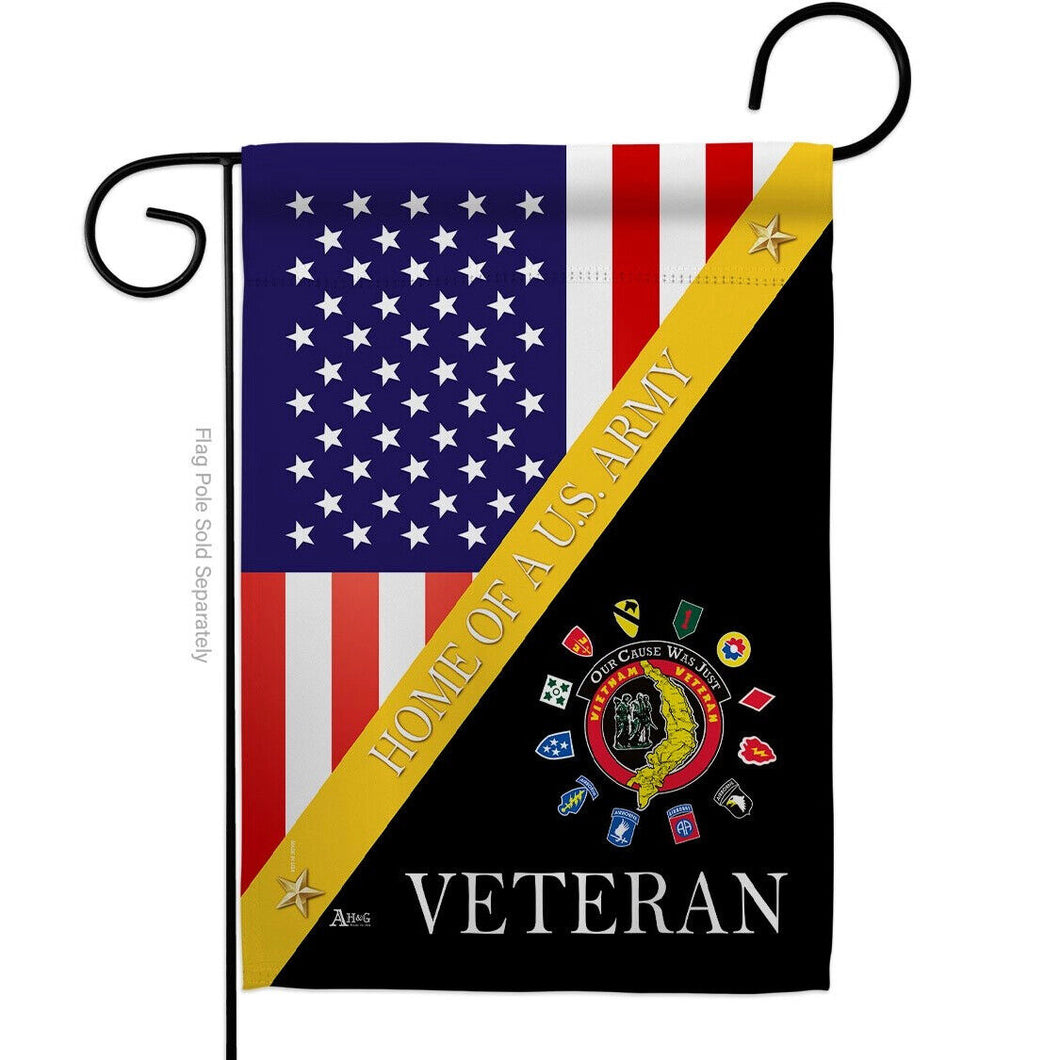 Two Group Flag Home of Vietnam Veterans Armed Forces Military Service Flag