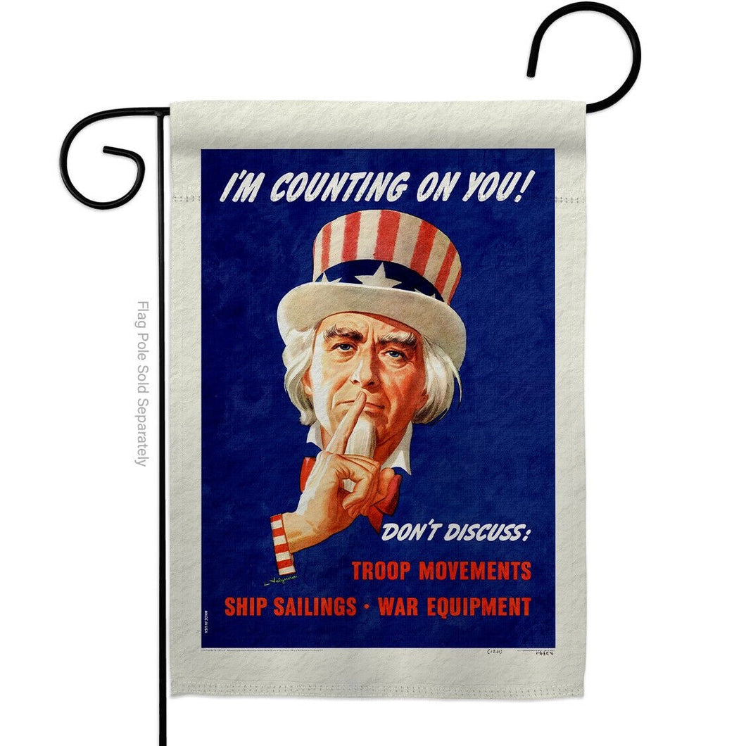 Two Group Flag I’m Counting On You Armed Forces Military Service Decor Flag