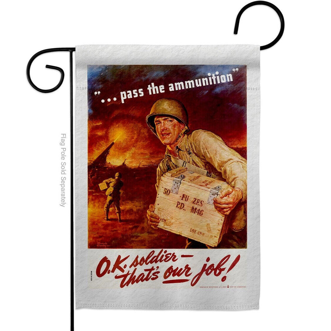 Two Group Flag Pass The Ammunition Armed Forces Military Service Decor Flag