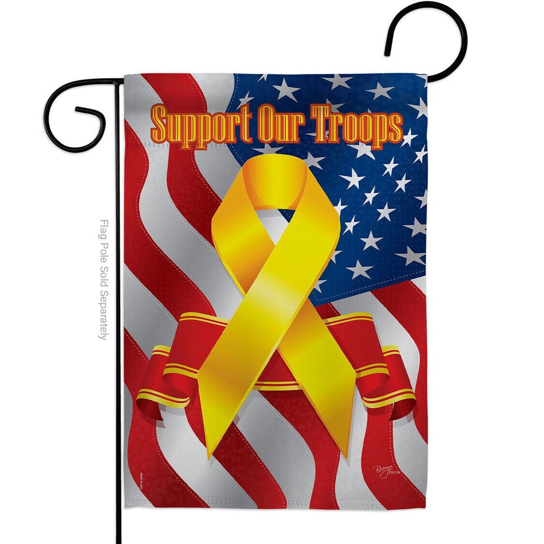 Two Group Flag Support Our Troops Armed Forces Military Service Ribbon Flag