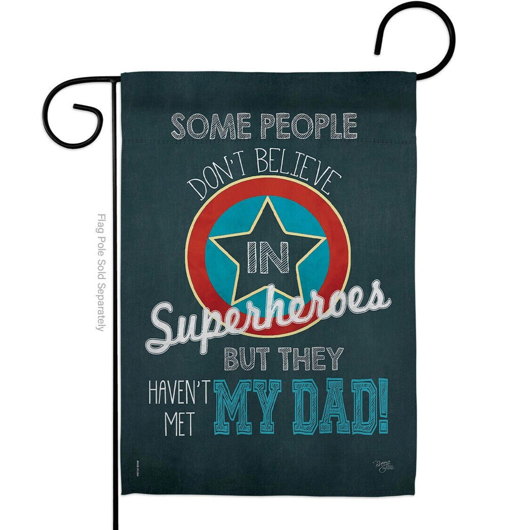 Two Group Flag Superhero Dad Family Father Day Decor Flag