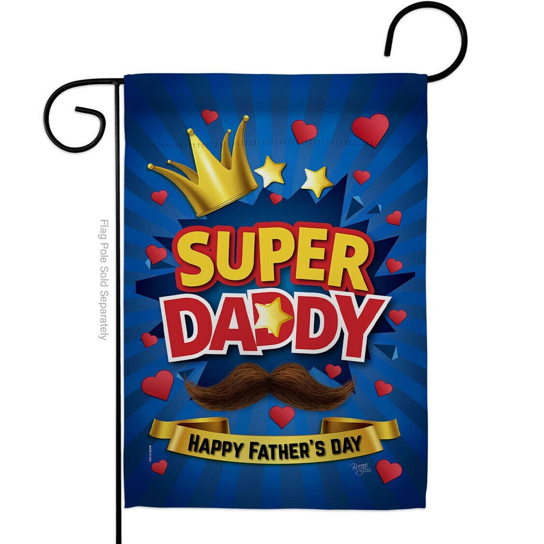 Two Group Flag Super Daddy Family Father Day Decor Flag