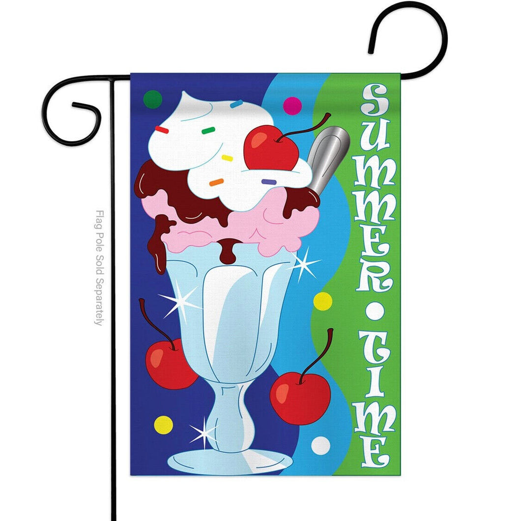 Two Group Flag Summer Time Ice Cream Food Sweet Fun and Sun Decor Flag