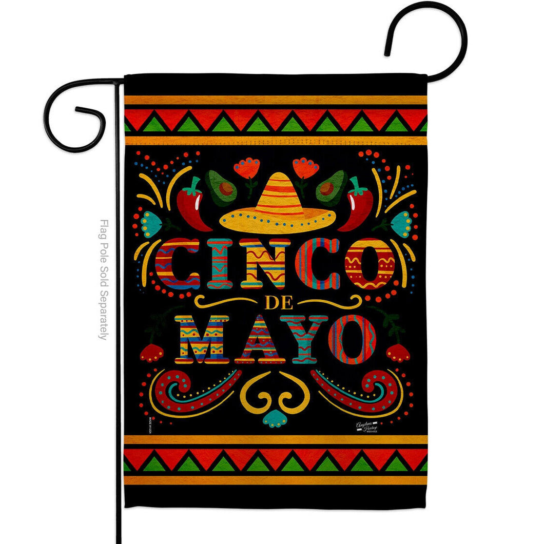 Two Group Flag Flag Fiesta De Mayo Cinco Mexico Garden House 2-Sided Home