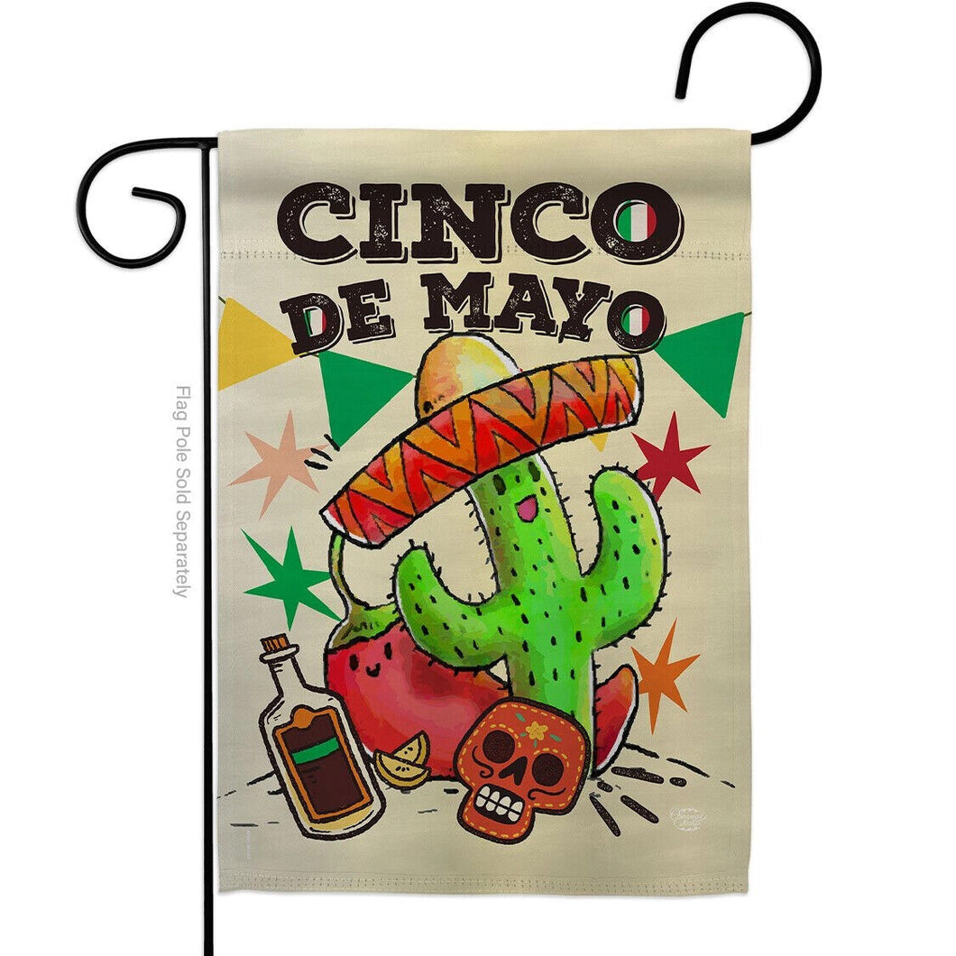 Two Group Flag El Cinco de Mayo Summertime Vegetable Mexico Decor Flag