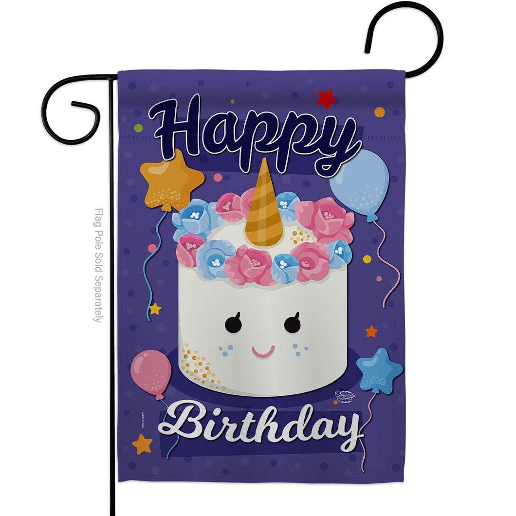 Two Group Flag Flag Unicorn Birthday Cake Sweet Garden House 2-Sided Home