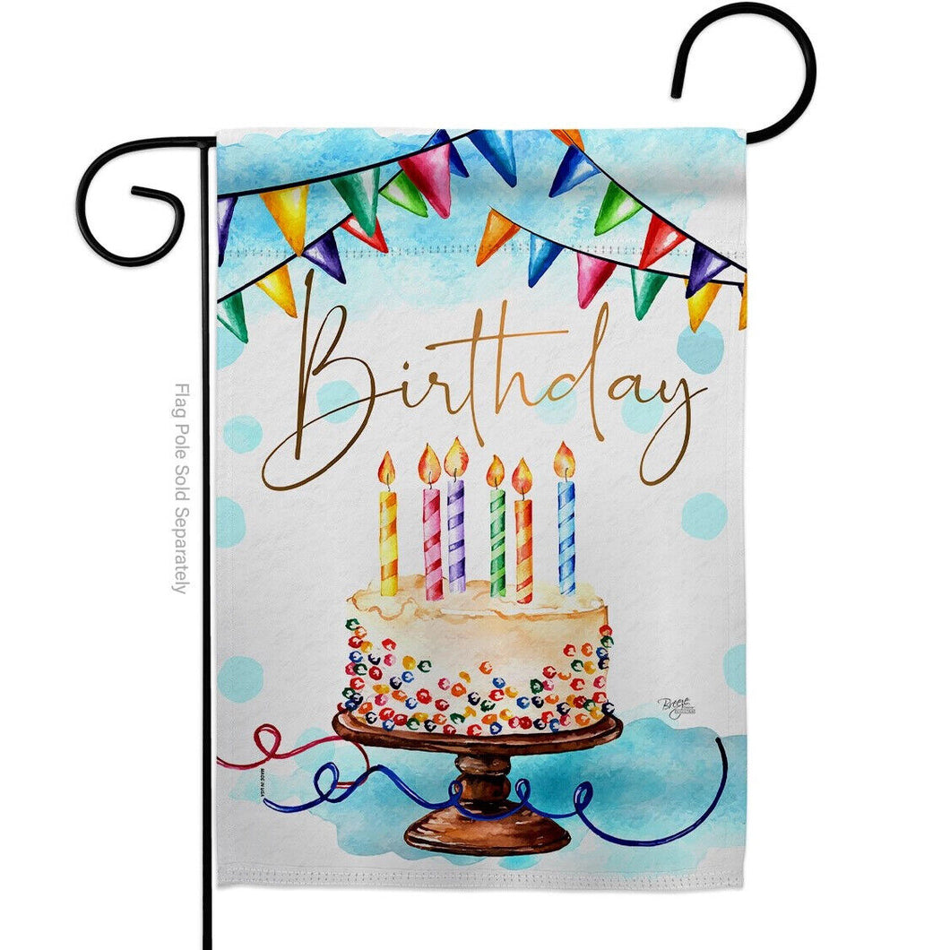 Two Group Flag Flag Birthday Sweet Cake Garden House 2-Sided Home Décor