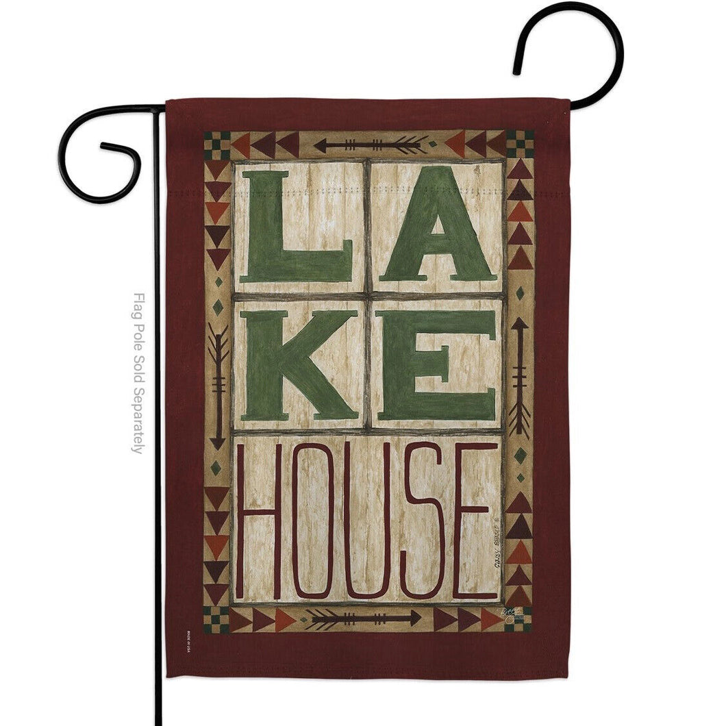 Two Group Flag Lake House Outdoor Lodge Sweet Home Decor Flag