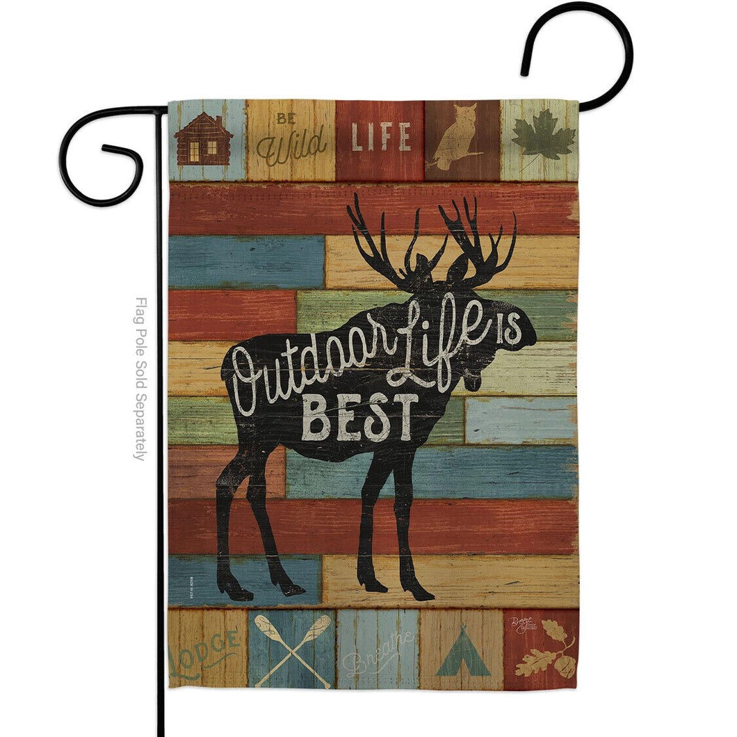 Two Group Flag Outdoor Life Is Best Lodgeildlife Decor Flag