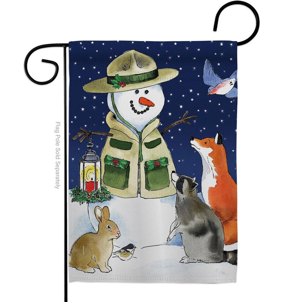 Two Group Flag Lodge SnowmenWinteronderlandildlife Critter Decor Flag