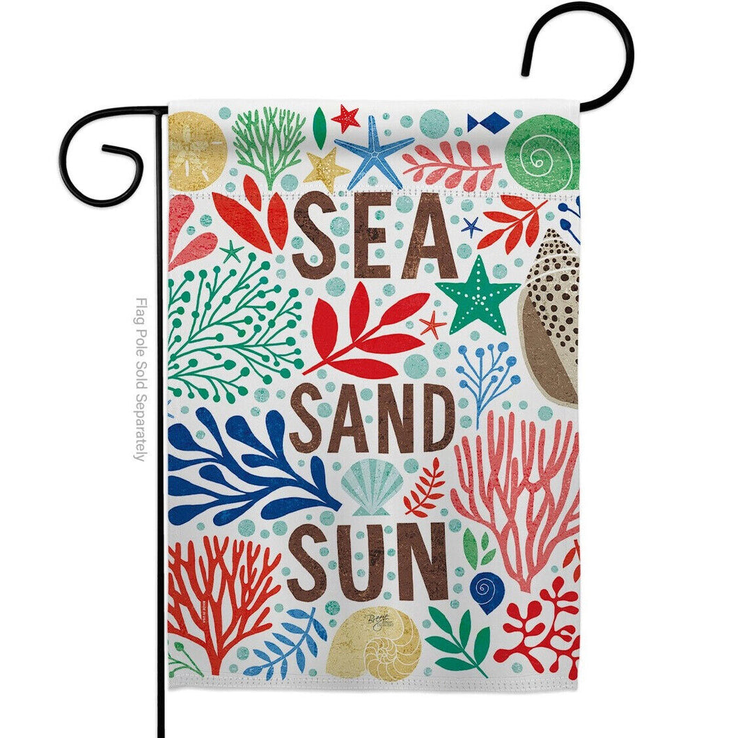 Two Group Flag Sea Sand Sun Coastal Nautical Expression Decor Flag