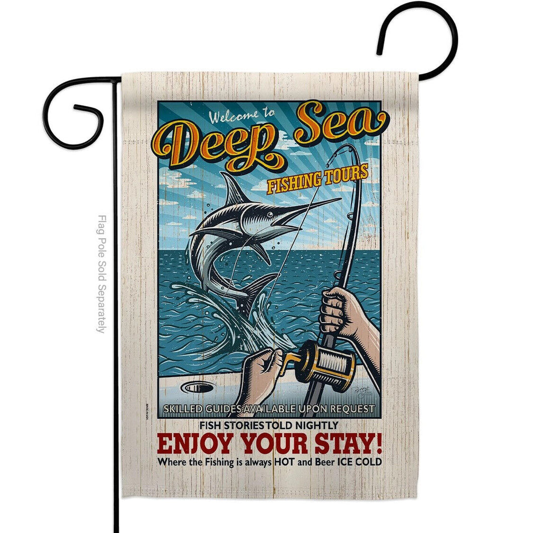 Two Group Flag Fishing Tours Sports Sea Creature Decor Flag