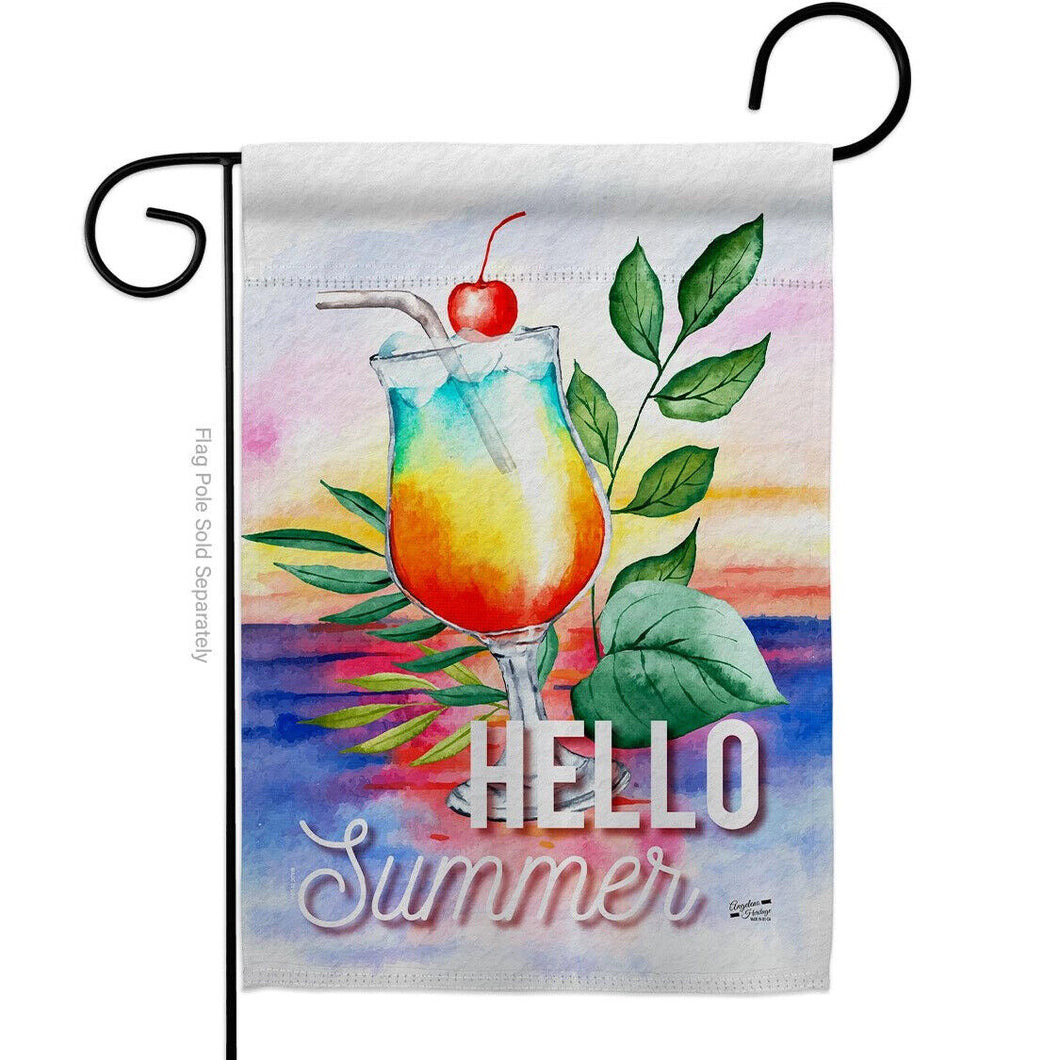 Two Group Flag Summer Cool Drink Beverages Cocktail Fun and Sun Decor Flag