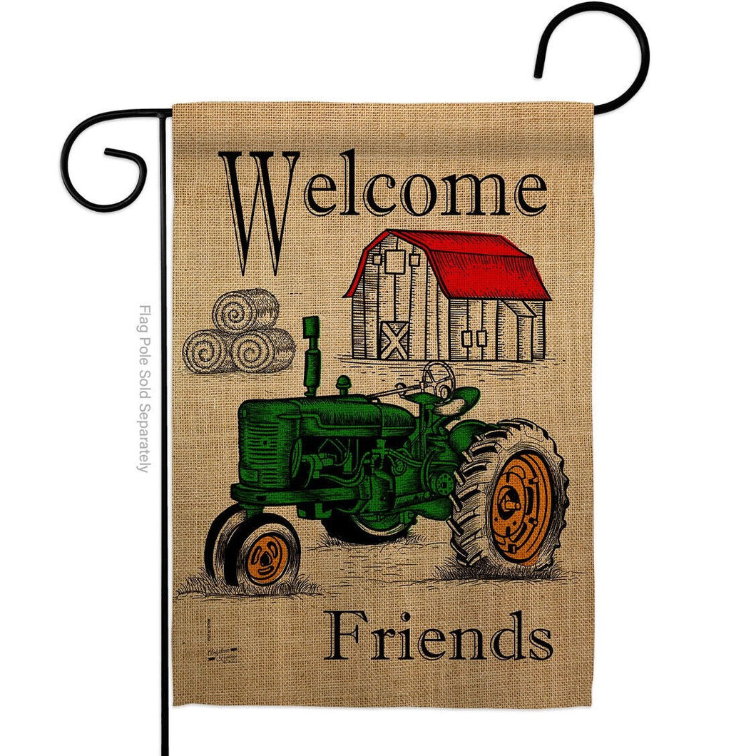 Two Group Flagelcome Friends Y'all Country Living Primitive Vehicle Flag