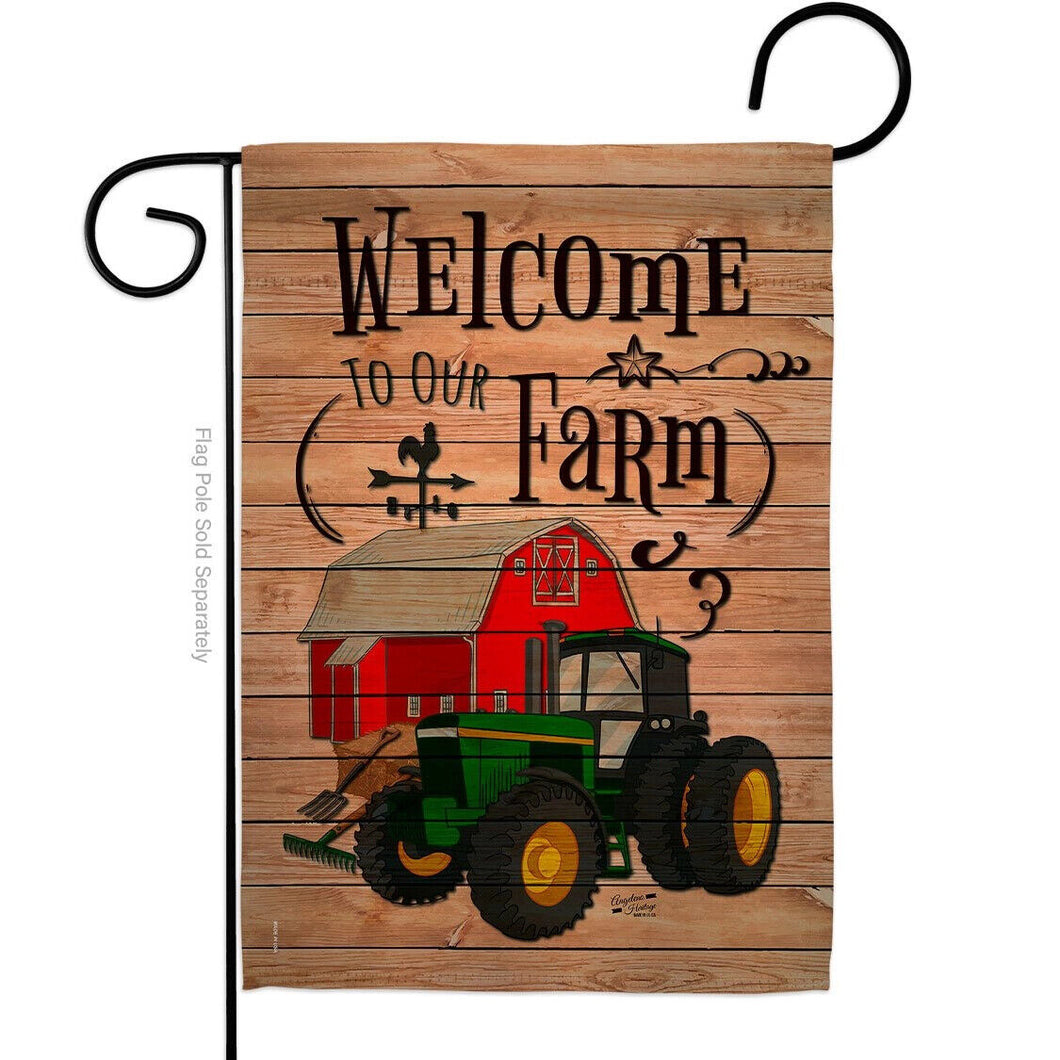 Two Group Flagelcome to our Farm Country Living Primitive Vehicle Flag