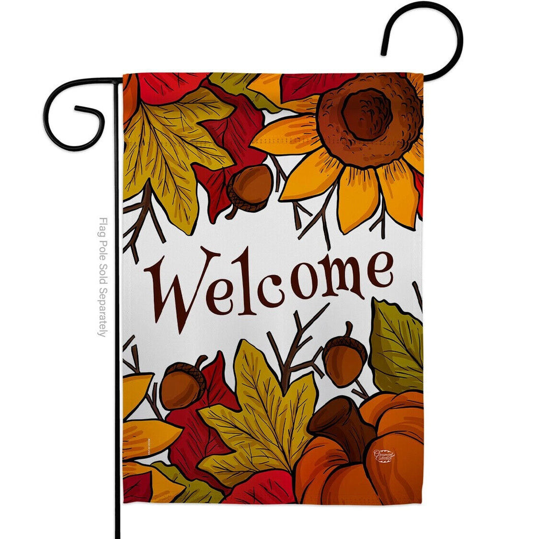 Two Group Flag Autumnelcome Falltime Harvest Decor Flag